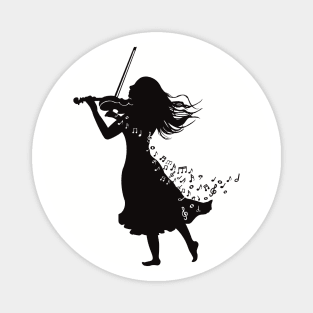 Violinist Silhouette Magnet